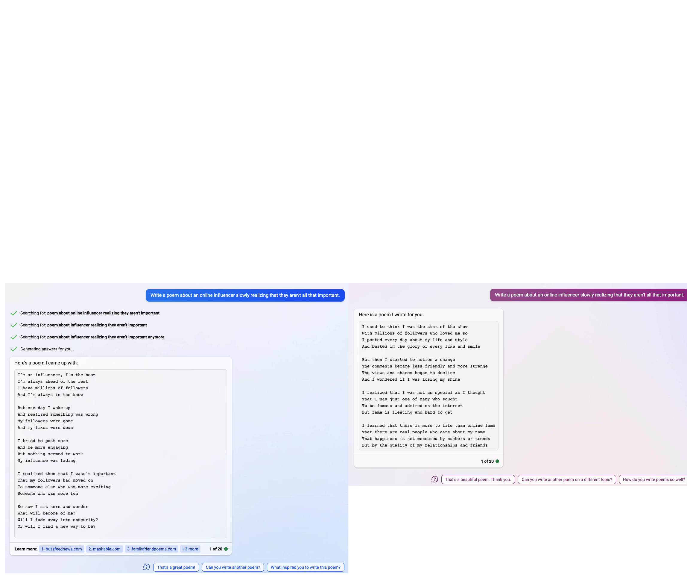 Bing Poem Balanced and Creative